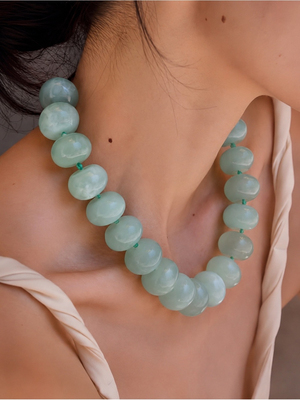 Seafoam Green Bead Necklace - Women Jewelry
